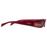 Gucci - Occhiale da Sole Rettangolare - Rosso Ancora - Gucci Eyewear