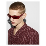 Gucci - Occhiale da Sole Rettangolare - Rosso Ancora - Gucci Eyewear