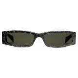 Gucci - Occhiale da Sole Rettangolare - Nero con Cristallo - Gucci Eyewear