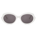 Loewe - Mini Oval Slim Sunglasses - White/Ivory - Loewe Eyewear