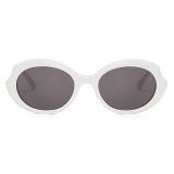 Loewe - Occhiali da Sole Mini Oval Slim - Bianco/Avorio - Loewe Eyewear