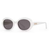 Loewe - Mini Oval Slim Sunglasses - White/Ivory - Loewe Eyewear