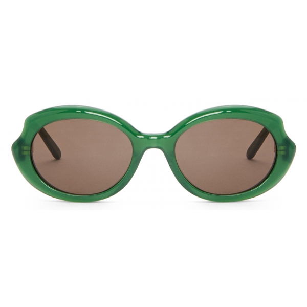 Loewe - Occhiali da Sole Mini Oval Slim - Verde Opalino Lucido - Loewe Eyewear