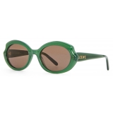 Loewe - Mini Oval Slim Sunglasses - Shiny Opaline Green - Loewe Eyewear