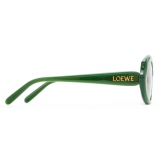 Loewe - Mini Oval Slim Sunglasses - Shiny Opaline Green - Loewe Eyewear