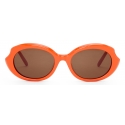 Loewe - Mini Oval Slim Sunglasses - Bright Orange - Loewe Eyewear