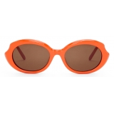 Loewe - Mini Oval Slim Sunglasses - Bright Orange - Loewe Eyewear