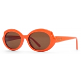 Loewe - Mini Oval Slim Sunglasses - Bright Orange - Loewe Eyewear