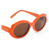 Loewe - Mini Oval Slim Sunglasses - Bright Orange - Loewe Eyewear