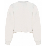 The Attico - Ivory Cotton Maeve Logo Embossed Cotton Sweatshirt - The Attico Exclusive Luxury Collection