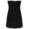 The Attico - Mini Abito Asimmetrico Nero con Bottoni - The Attico Exclusive Luxury Collection