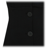 The Attico - Black Asymmetric Buttoned Mini Dress - The Attico Exclusive Luxury Collection