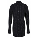 The Attico - Black Striped Shirt Dress - The Attico Exclusive Luxury Collection