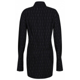 The Attico - Black Striped Shirt Dress - The Attico Exclusive Luxury Collection