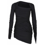 The Attico - Black Wrap Mini Dress - The Attico Exclusive Luxury Collection