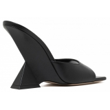 The Attico - Black Leather Cheope Mules - The Attico Exclusive Luxury Collection