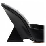 The Attico - Black Leather Cheope Mules - The Attico Exclusive Luxury Collection