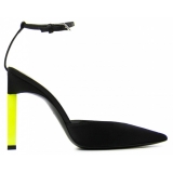 The Attico - Black and Fluo Yellow Perine Pump - The Attico Exclusive Luxury Collection