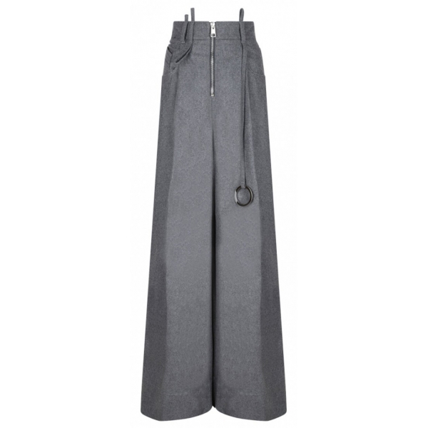 The Attico - Grey Wide Leg Trousers - The Attico Exclusive Luxury Collection