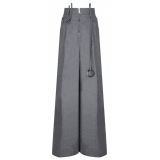 The Attico - Grey Wide Leg Trousers - The Attico Exclusive Luxury Collection