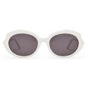 Loewe - Mini Oval Slim Sunglasses - White/Ivory - Loewe Eyewear