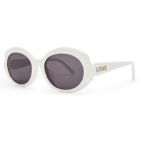 Loewe - Mini Oval Slim Sunglasses - White/Ivory - Loewe Eyewear