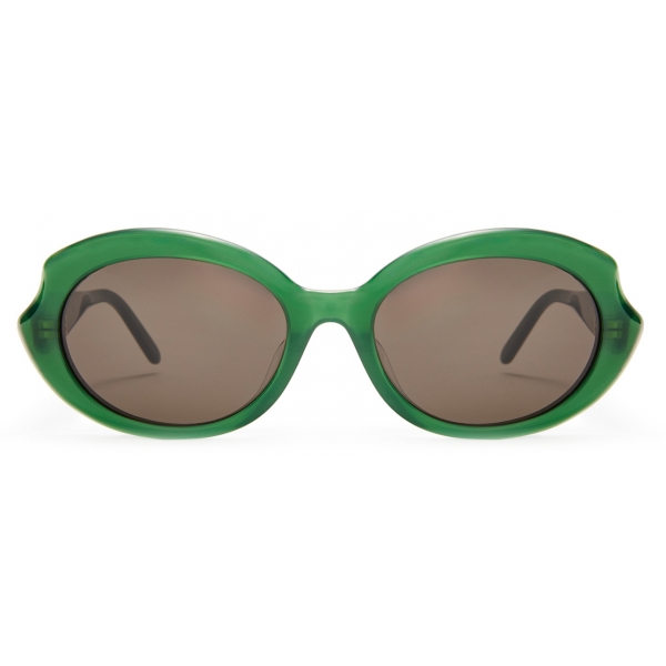 Loewe - Mini Oval Slim Sunglasses - Shiny Opaline Green - Loewe Eyewear