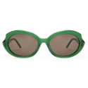 Loewe - Mini Oval Slim Sunglasses - Shiny Opaline Green - Loewe Eyewear