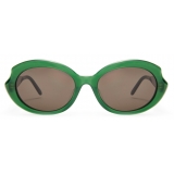 Loewe - Occhiali da Sole Mini Oval Slim - Verde Opalino Lucido - Loewe Eyewear