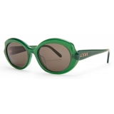 Loewe - Mini Oval Slim Sunglasses - Shiny Opaline Green - Loewe Eyewear