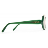 Loewe - Mini Oval Slim Sunglasses - Shiny Opaline Green - Loewe Eyewear