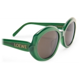 Loewe - Mini Oval Slim Sunglasses - Shiny Opaline Green - Loewe Eyewear