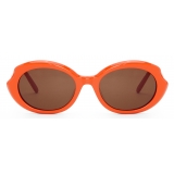 Loewe - Mini Oval Slim Sunglasses - Bright Orange - Loewe Eyewear