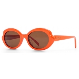 Loewe - Mini Oval Slim Sunglasses - Bright Orange - Loewe Eyewear