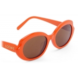 Loewe - Mini Oval Slim Sunglasses - Bright Orange - Loewe Eyewear