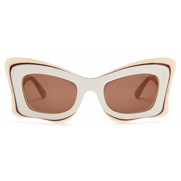 Loewe - Multilayer Butterfly Sunglasses - White/Beige - Loewe Eyewear