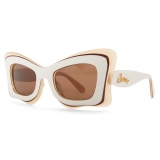 Loewe - Multilayer Butterfly Sunglasses - White/Beige - Loewe Eyewear