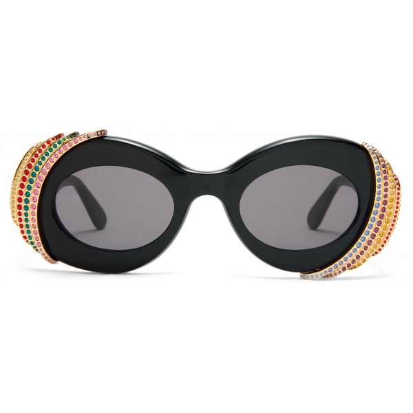 Loewe - Occhiali da Sole Ovali Pavé - Multicolore/Nero - Loewe Eyewear