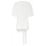 The Attico - White Cotton Front Tie T-Shirt - The Attico Exclusive Luxury Collection