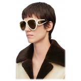 Loewe - Pilot Mask Sunglasses in Acetate and Nylon - White - Loewe Eyewear