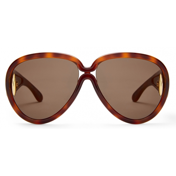 Loewe - Occhiali da Sole Pilot Mask in Acetato e Nylon - Avana Scuro - Loewe Eyewear