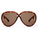 Loewe - Pilot Mask Sunglasses in Acetate and Nylon - Dark Havana - Loewe Eyewear