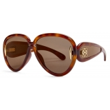 Loewe - Pilot Mask Sunglasses in Acetate and Nylon - Dark Havana - Loewe Eyewear