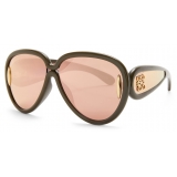 Loewe - Occhiali da Sole Pilot Mask in Acetato e Nylon - Kaki Lucido - Loewe Eyewear