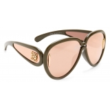 Loewe - Occhiali da Sole Pilot Mask in Acetato e Nylon - Kaki Lucido - Loewe Eyewear