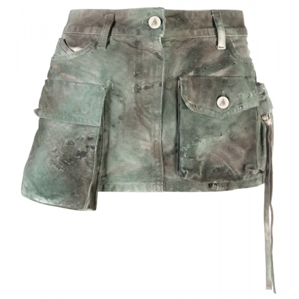 The Attico - Fay Mini Skirt in Green Camouflage - The Attico Exclusive Luxury Collection