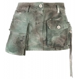 The Attico - Fay Mini Skirt in Green Camouflage - The Attico Exclusive Luxury Collection