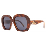 Loewe - Occhiali da Sole Quadrati a Mezzaluna - Havana - Loewe Eyewear