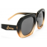 Loewe - Occhiali da Sole Quadrati a Mezzaluna - Nero Sfumato/Beige - Loewe Eyewear