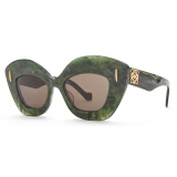 Loewe - Occhiali da Sole Retro Screen - Verde Marmo - Loewe Eyewear